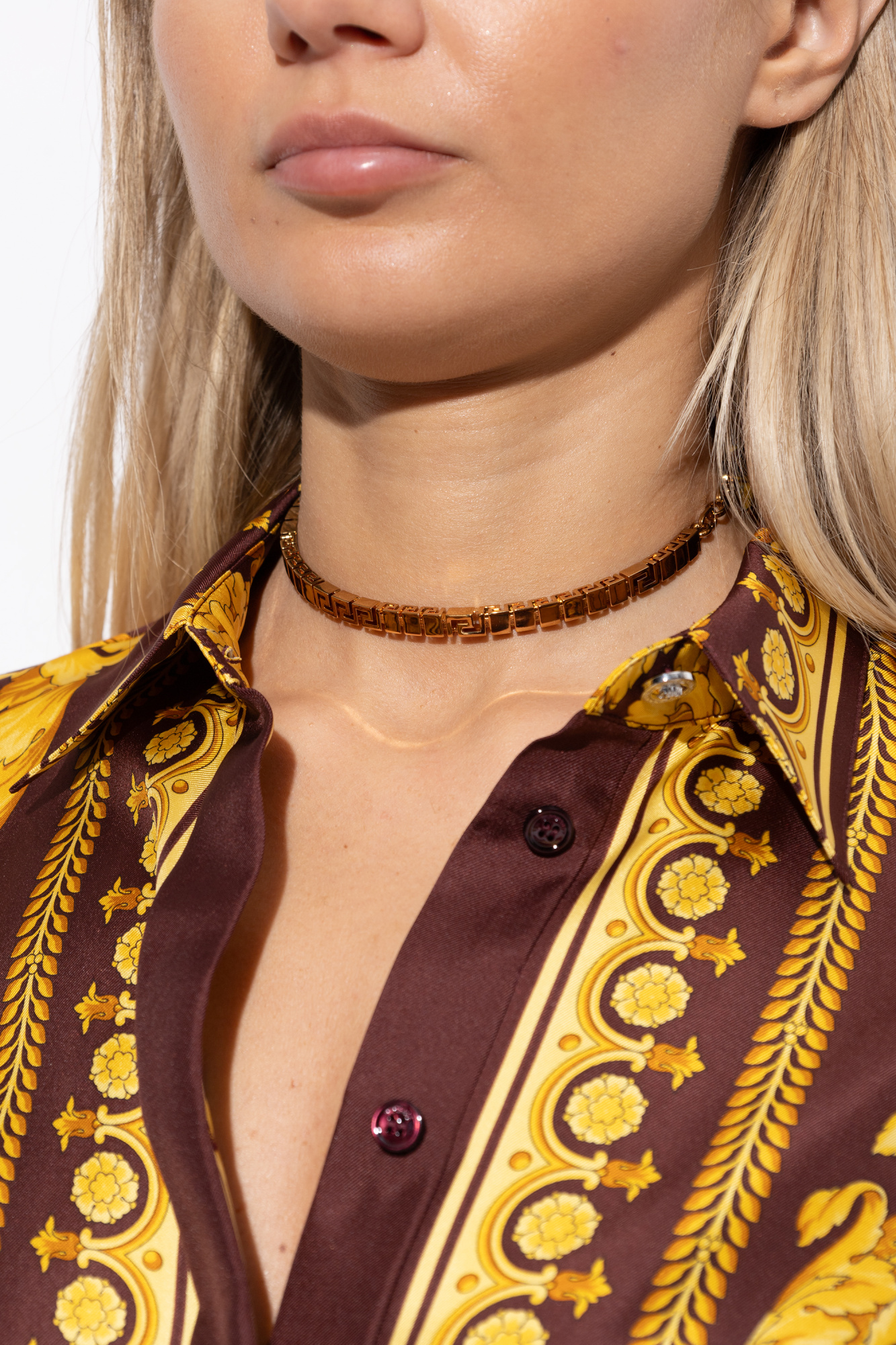 Versace Short necklace with a distinctive Greek pattern | Women's